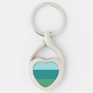 Tanager Turquoise, Teal Blue en Kelly Green Horiz Sleutelhanger