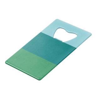 Tanager Turquoise, Tealblauw en Kellygroen Horiz Creditkaart Flessenopener