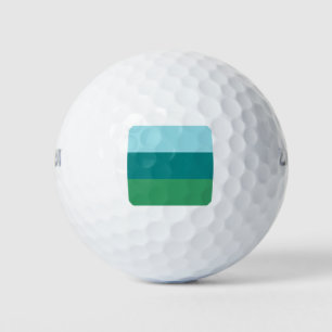 Tanager Turquoise, Tealblauw en Kellygroen Horiz Golfballen
