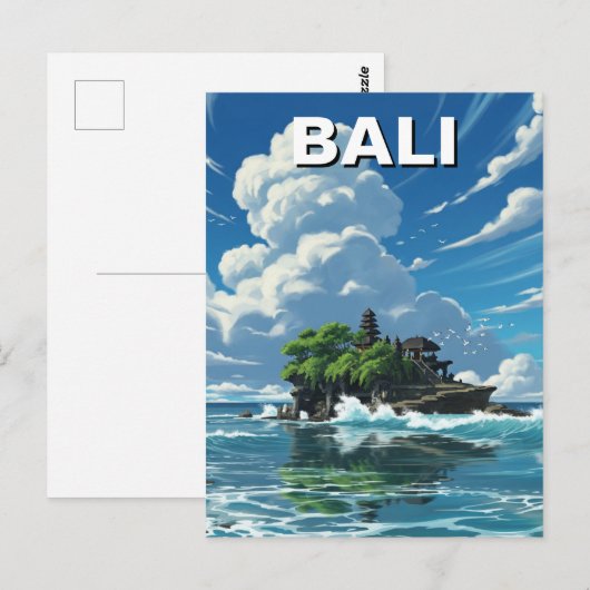 Tanah Lot Bali Indonesia Travel Briefkaart (Voorkant / Achterkant)