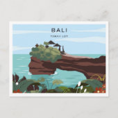 Tanah Lot Bali Indonesia travel place illustration Briefkaart (Voorkant)