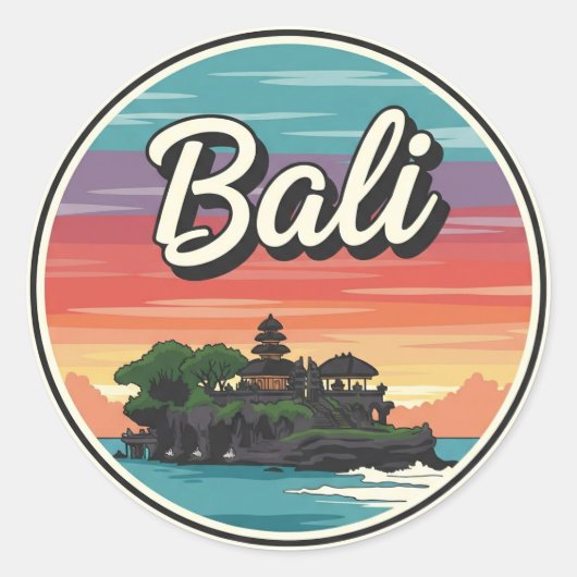 Tanah Lot Bali Indonesia Travel Ronde Sticker (Voorkant)