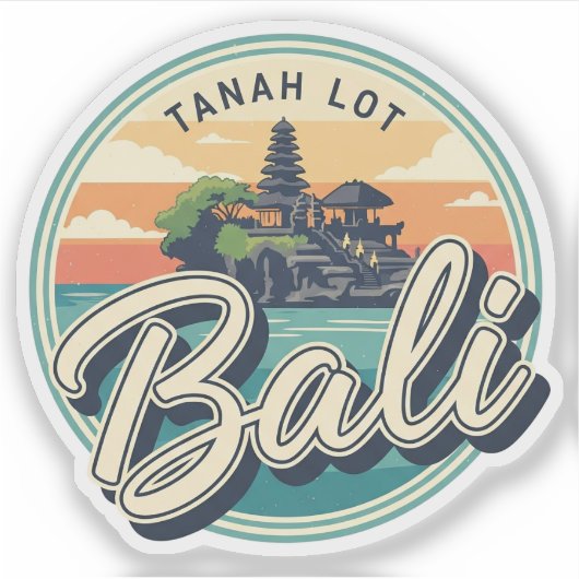 Tanah Lot Bali Indonesia Travel Sticker (Voorkant)