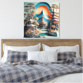 Tanah Lot - Papiersnijschilderkunst Canvas Afdruk (Insitu (Slaapkamer))