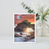 Tanah Lot Tempel bij zonsondergang in Bali Indones Briefkaart (Staand voorkant)