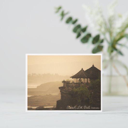 Tanah Lot Temple Bali Postcard Feestdagenkaart (Staand voorkant)