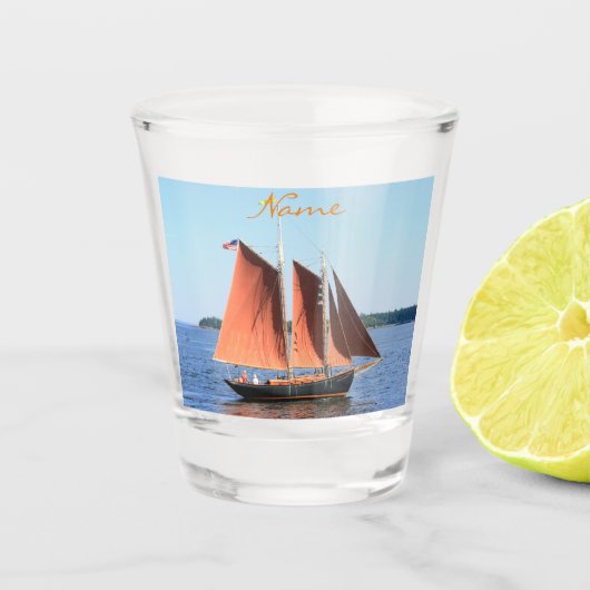 Tanbark Sails zeilboot scène Thunder_Cove Shot Glas (Voorkant)