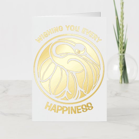 tancho japanse kraan folie wenskaart (Voorkant)