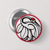 tancho japanse kraan ronde button 5,7 cm (Voorkant /achterkant)