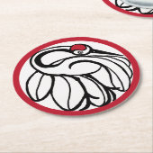 tancho japanse kraan ronde kartonnen onderzetter (Gebogen)