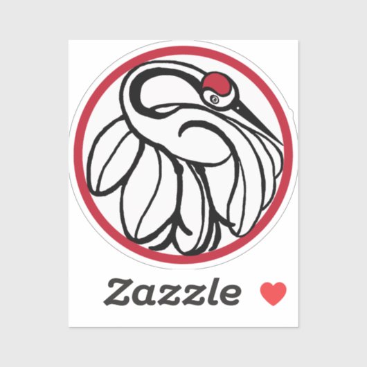 tancho japanse kraan sticker (Vel)