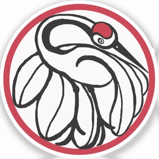tancho japanse kraan sticker (Voorkant)