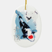 Tancho koi keramisch ornament (Voorkant)