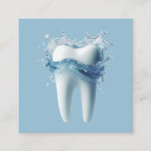 Tand 3D Tand & Water Elegant Tandarts Vierkante Visitekaartje (Voorkant)