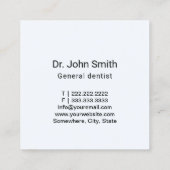 Tand 3D Tand & Water Elegant Tandarts Vierkante Visitekaartje (Achterkant)