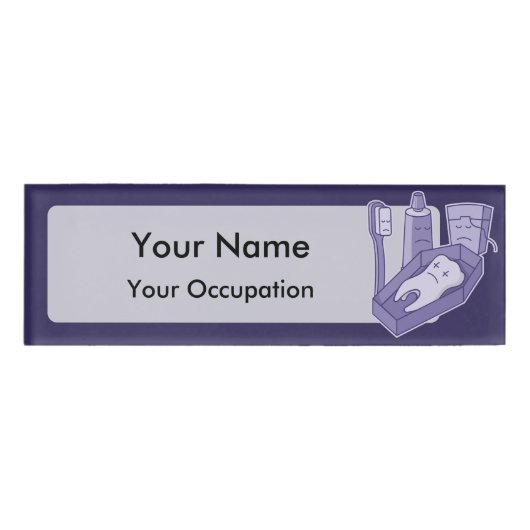 Tand begrafenis naam tag (Voorkant)