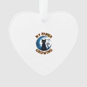 Tand des groeiende Halloween Zwarte Kat Blauwe Maa Ornament