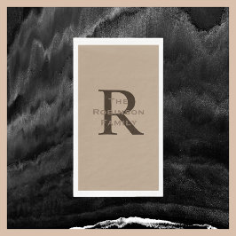 Tand en Bruin Naam Initialen Papieren Gast Handdoe Servet