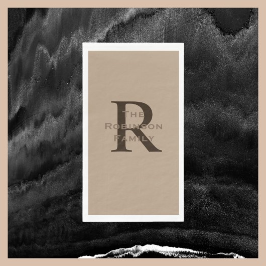 Tand en Bruin Naam Initialen Papieren Gast Handdoe Servet