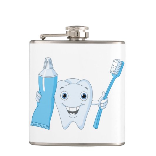 Tand En Tandenborstel Fles Heupfles (Voorkant)