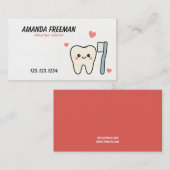 Tand- en tandenborstel Kinder tandarts Afsprakenkaartje (Voorkant / Achterkant)