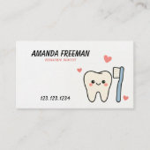 Tand- en tandenborstel Kinder tandarts Afsprakenkaartje (Voorkant)