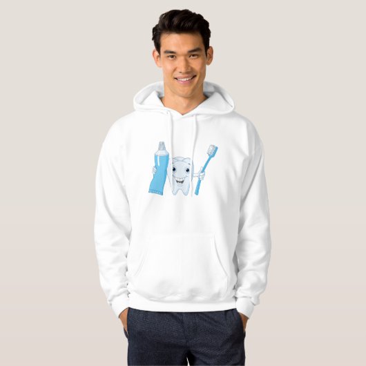 Tand- en tandenborstel Mannen hoodie (Voorkant volledig)