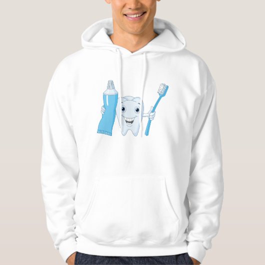 Tand- en tandenborstel Mannen hoodie (Voorkant)