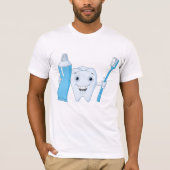 Tand en tandenborstel Mannen T-shirt (Voorkant)