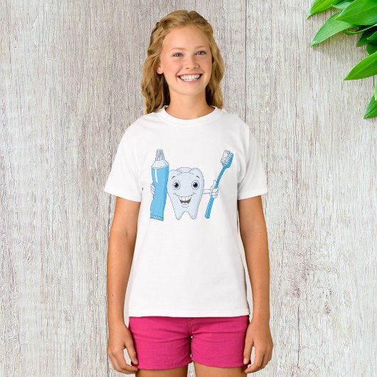Tand en tandenborstel meisjes T-shirt
