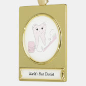 Tand en Tandenborstel Verguld Banner Ornament (Links)