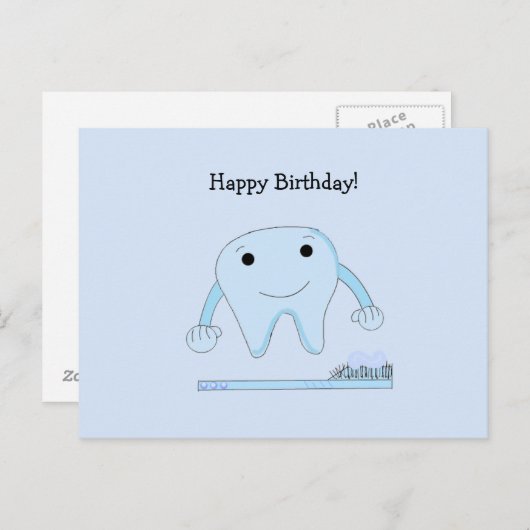 Tand- en Tandenborstel - Vernissen van dag en dag Briefkaart (Voorkant / Achterkant)