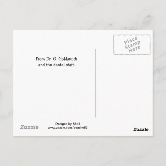 Tand- en Tandenborstel - Vernissen van dag en dag Briefkaart (Achterkant)