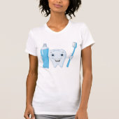 Tand en tandenborstel Vrouwen T-shirt (Voorkant)