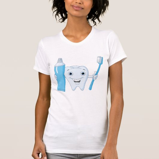 Tand en tandenborstel Vrouwen T-shirt (Voorkant)