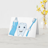 Tand- en tandenborstel Wenskaarten Kaart (Gele Bloem)