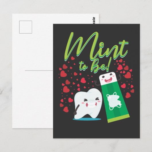 Tand- en tandpasta-tand-tandheelkunde, paardenlief briefkaart (Voorkant / Achterkant)