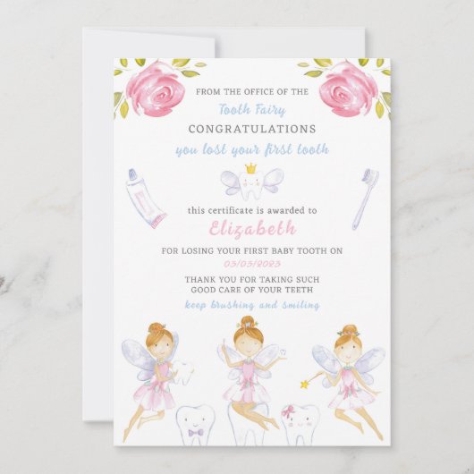 Tand Fairy Letter Kaart (Voorkant)