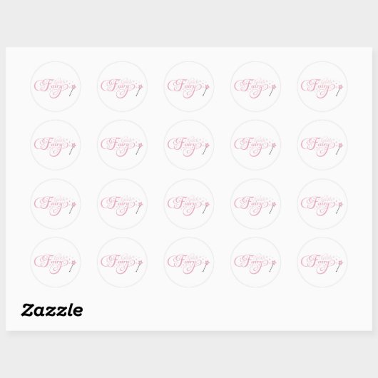 Tand Fairy roze Ronde Sticker (Vel)