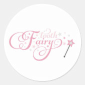 Tand Fairy roze Ronde Sticker (Voorkant)