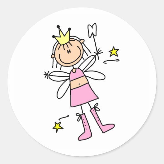 Tand Fairy Stick Figuur Sticker (Voorkant)