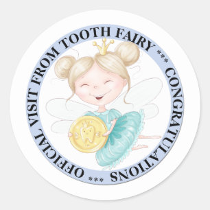 Tand fee prinses DIY tekst jongens officieel bezoe Ronde Sticker