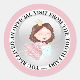 Tand fee prinses met tand doe-het-zelf tekst meisj ronde sticker