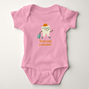 Tand ging op vakantie Baby Body Grappige Tand Romper