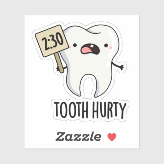 Tand Hurty Grappige Tand Pun Sticker (Vel)
