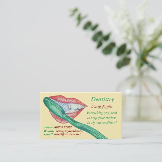Tand hygienist tanden en mond tandarts visitekaartje (Staand voorkant)