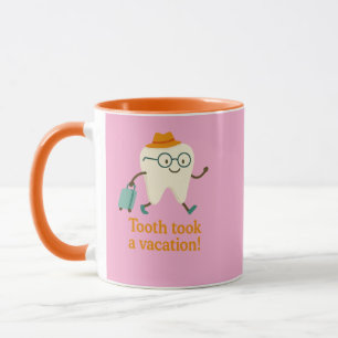 Tand Is op Vakantie Koffiemok Grappige Tand Mok