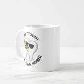 Tand je eigen hoorn geen grappige tandenstokers koffiemok (Voorkant links)