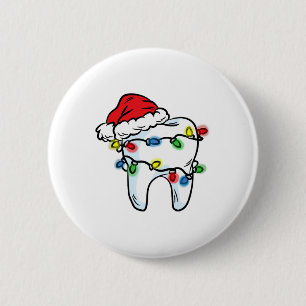 Tand Kerst Licht Sinterklaas Hoed Tandarts Tandhyg Ronde Button 5,7 Cm