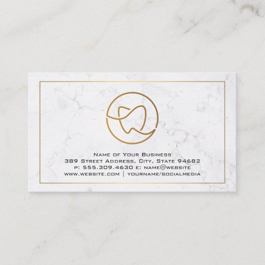 Tand Logo | Marmer Visitekaartje (Achterkant)